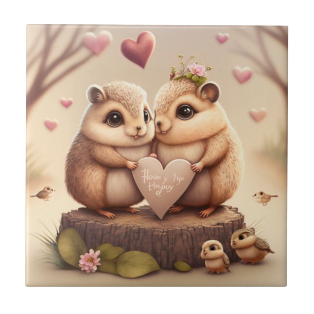 Cute little bears cartoon  tile (Front)