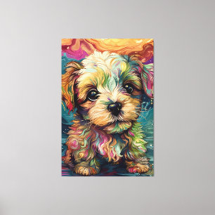Cute little beautiful puppy. canvas print