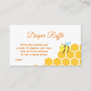 Cute Little Bee Baby Shower Diaper Raffle Enclosure Card