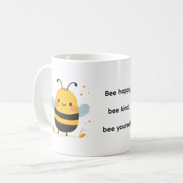 Cute Little Bee Coffee Mug (Front Left)