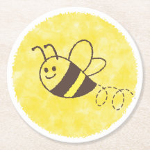 Cute Little Bee Flying Watercolor Baby Shower