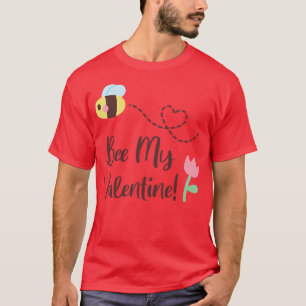 Cute Little Bee My Valentine Flying Heart Trail T-Shirt