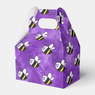 Cute Little Bee Pattern Watercolor Baby Shower Favor Box