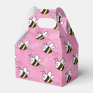 Cute Little Bee Pattern Watercolor Baby Shower Favor Box
