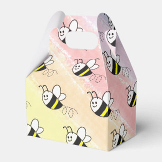 Cute Little Bee Pattern Watercolor Baby Shower Favor Box