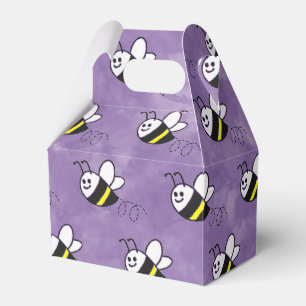 Cute Little Bee Pattern Watercolor Baby Shower Favor Box