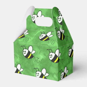 Cute Little Bee Pattern Watercolor Baby Shower Favor Box