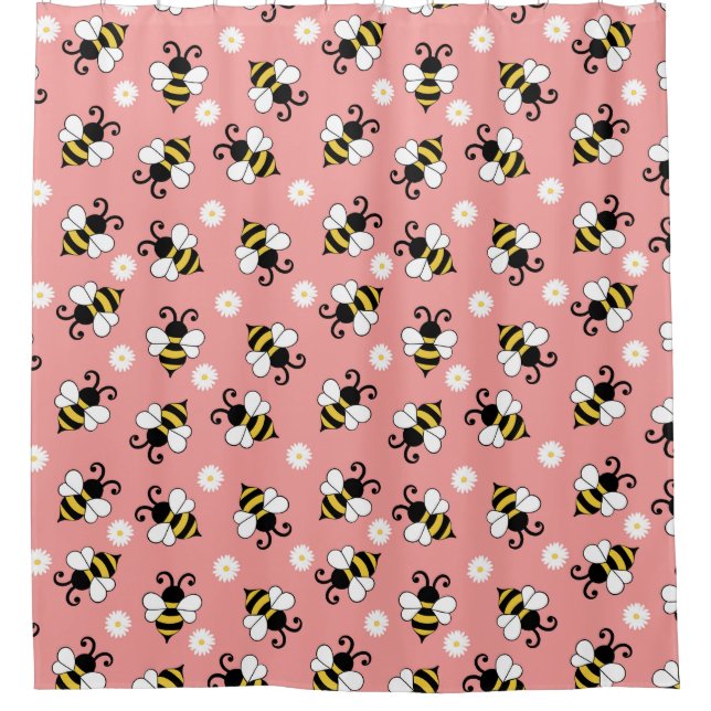 Cute little bees and daisy flowers pattern  (Front)
