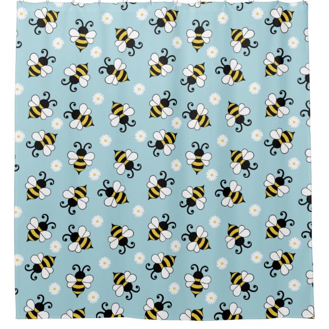 Cute little bees and daisy flowers pattern (Front)