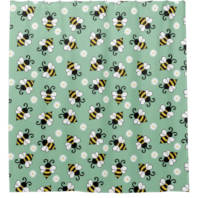 Cute little bees and daisy flowers pattern (Front)