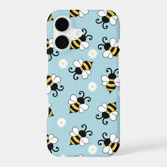 Cute little bees and daisy flowers pattern  (Back)