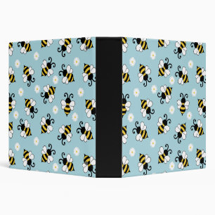 Cute little bees and daisy flowers pattern binder