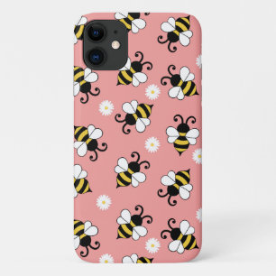 Cute little bees and daisy flowers pattern iPhone 11 case