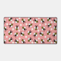 Cute little bees and daisy flowers pattern 