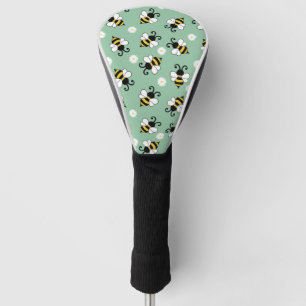 Cute little bees and daisy flowers pattern golf head cover