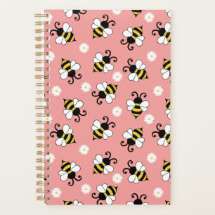 Cute little bees and daisy flowers pattern  planner