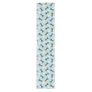 Cute little bees and daisy flowers pattern  short table runner