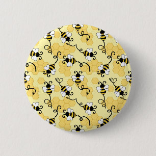 Cute little bees pattern 2 inch round button