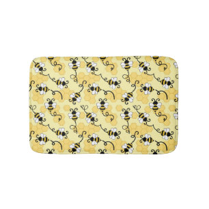 Cute little bees pattern bath mat