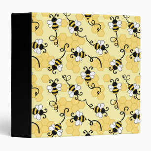Cute little bees pattern binder