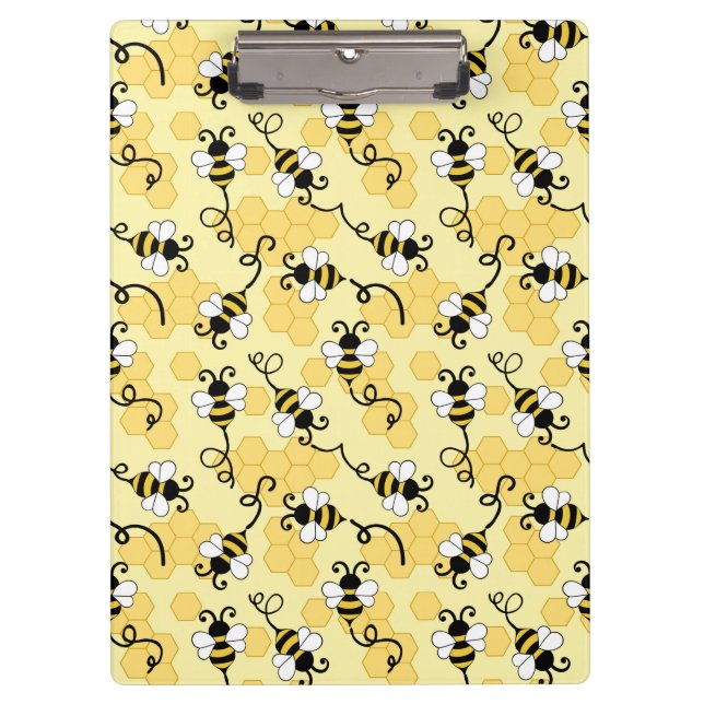 Cute little bees pattern clipboard (Front)