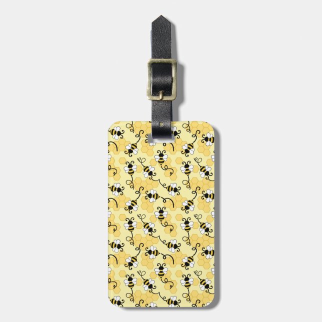 Cute little bees pattern luggage tag (Front Vertical)