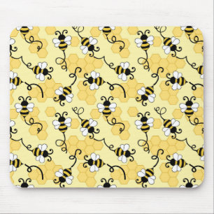 Cute little bees pattern mouse pad