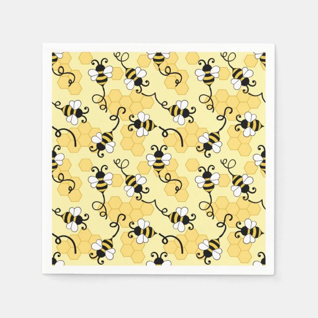 Cute little bees pattern napkin (Front)
