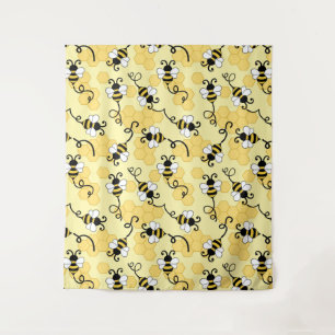 Cute little bees pattern tapestry