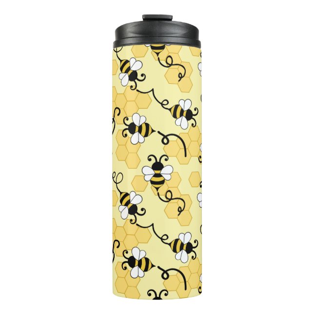 Cute little bees pattern thermal tumbler (Front)