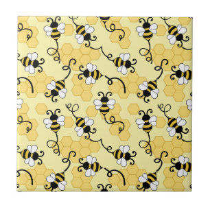 Cute little bees pattern tile