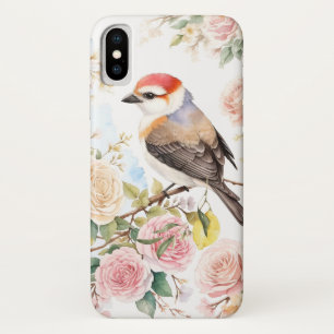 Cute Little Bird and Colourful Flowers Case-Mate iPhone Case