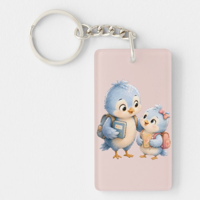 Cute Little Bird Brother Acrylic Keychain (Front)