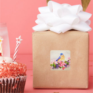 Cute little bird watercolor sticker