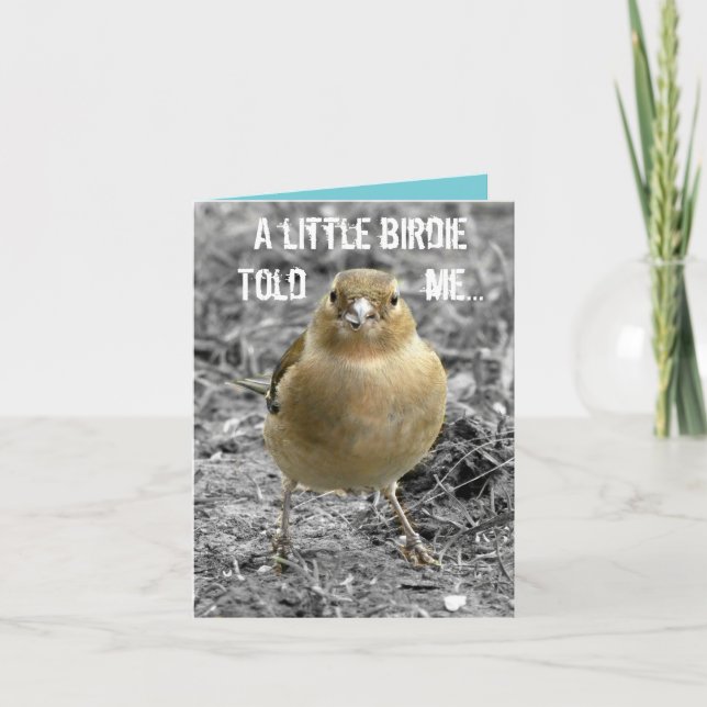 Cute Little Birdie Happy Birthday Customize Card (Front)