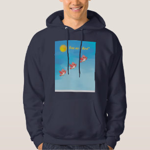 Cute Little Birds Flying in Blue Sky Whimsical Hoo Hoodie