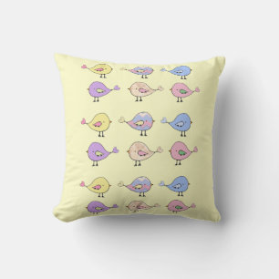 Cute little Birds Kids Nursery Throw Pillow