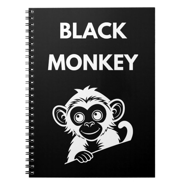 Cute Little Black Monkey Notebook (Front)