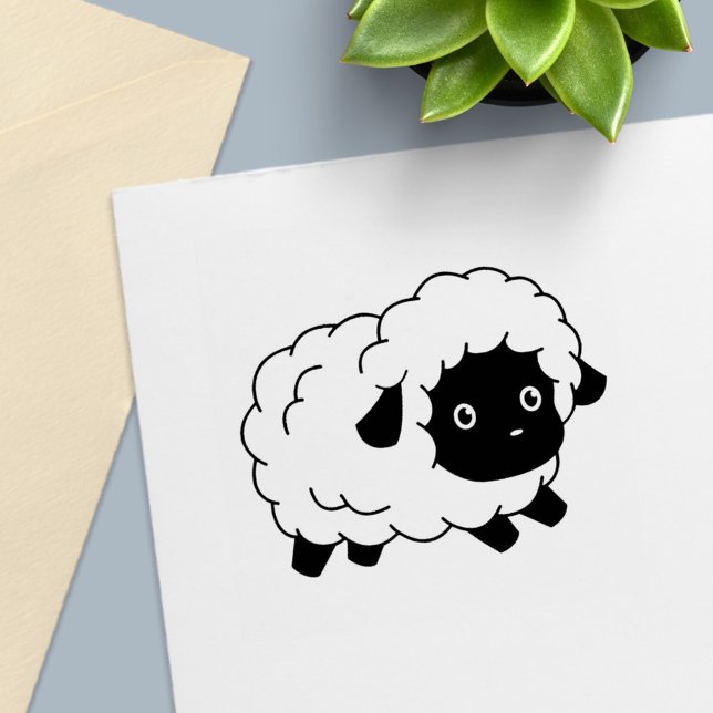 Cute Little Black Nosed Sheep Lamb Self-inking Stamp (Creator Uploaded)