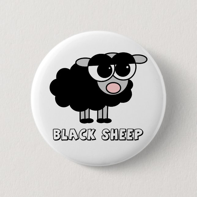Cute Little Black Sheep 2 Inch Round Button (Front)