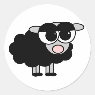 Cute Little Black Sheep Stickers