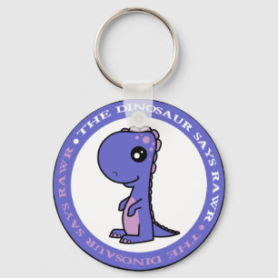 Cute Little Blue and Purple Dinosaur Keychain
