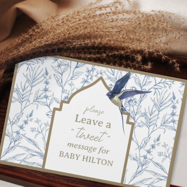 Cute Little Blue Bird Baby shower Livre d'invité (Créateur téléchargé)