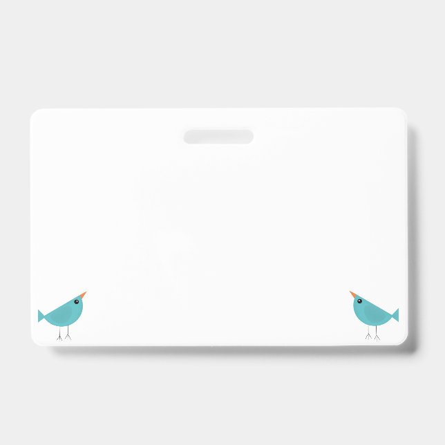 Cute little blue bird badge (Front)