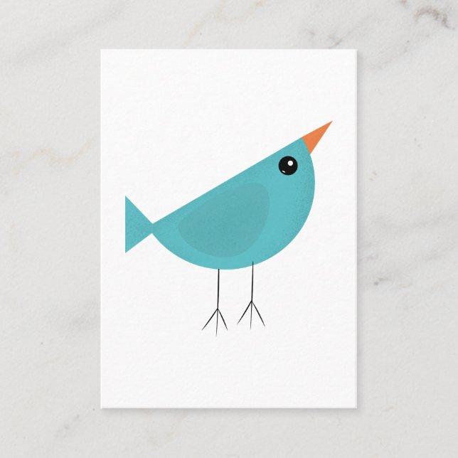 Cute little blue bird business card (Front)