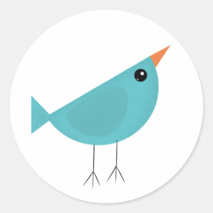 Cute little blue bird classic round sticker