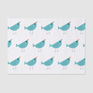 Cute little blue bird tissue paper