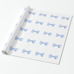 Cute Little Blue Bow Tie Wrapping Paper