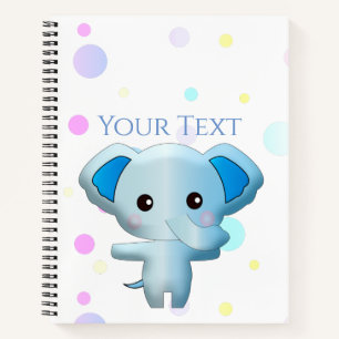 Cute Little Blue Boy Elephant Notebook