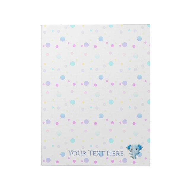Cute Little Blue Boy Elephant Notepad (Rotated)